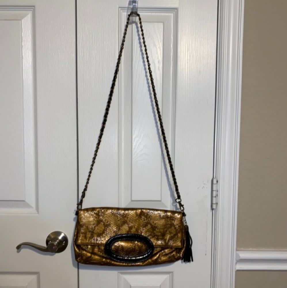 Gold "fake skin" purse.